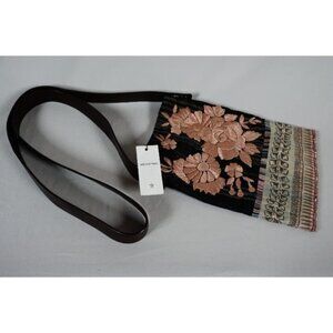 NWT!! Megan Park England 100% Silk Flower Embroidered Beaded Purse Crossbody Bag